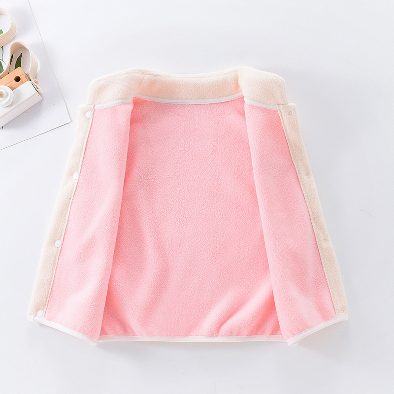 Chaleco de ropa exterior para niños primavera y otoño bebé Polar fleece warm fleece-forrado chaleco para niñas fuera capa superior