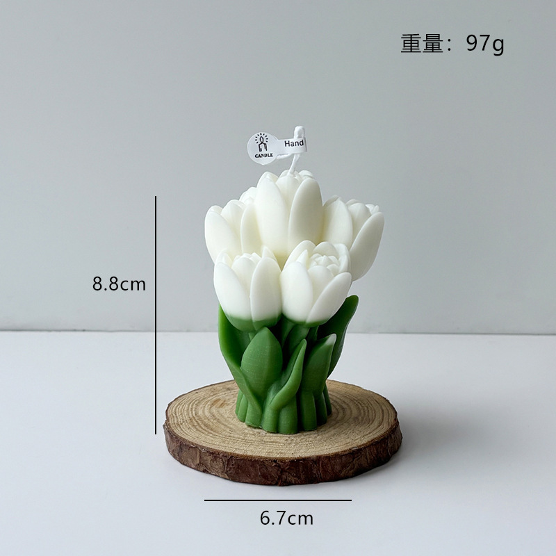 Duftkerze Tulpenstrauß Handgefertigtes Blumendesign Als Geschenk_voghion.com