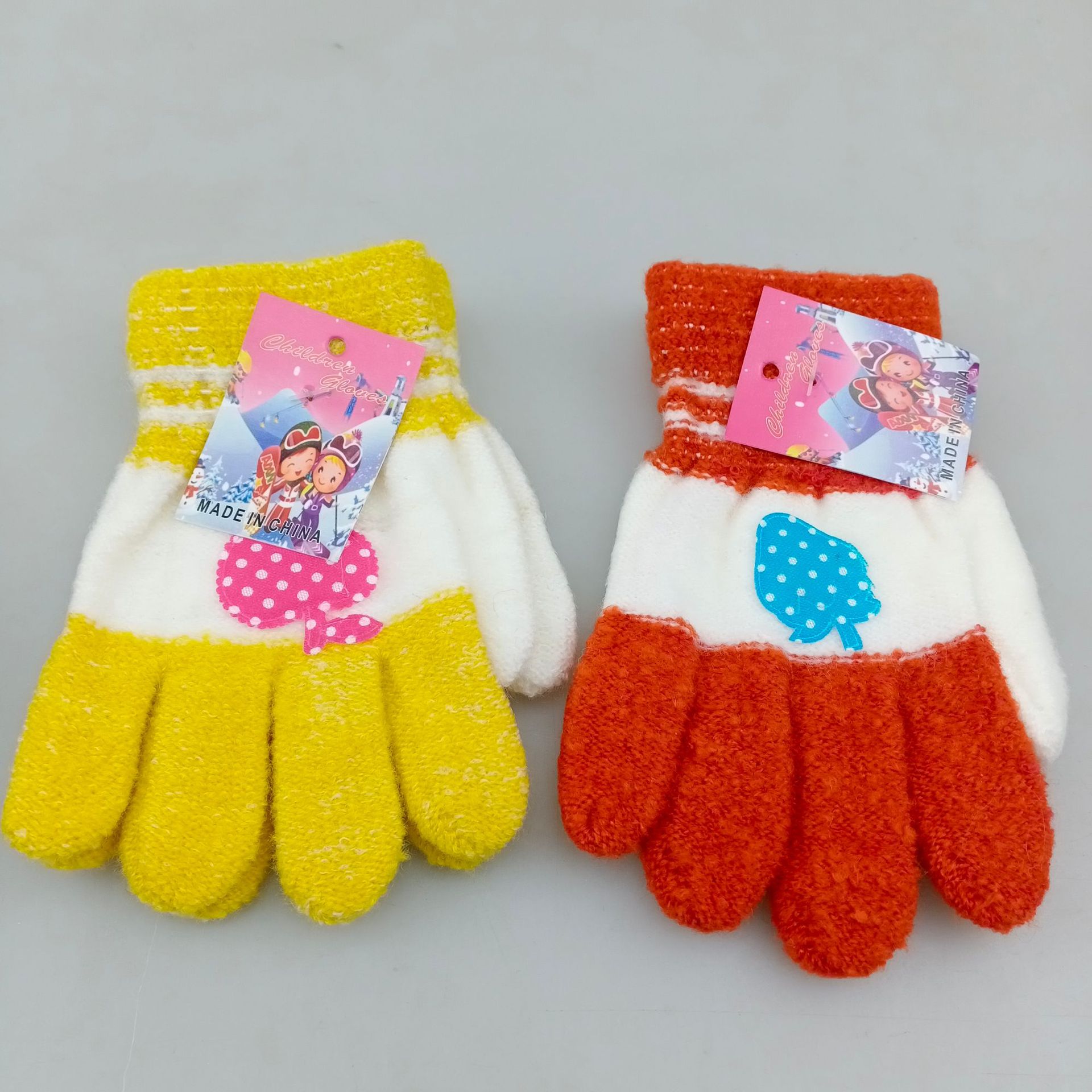 2元批发 儿童冬季加厚 新款 保暖手套 棉手套 全指 3到9岁手套