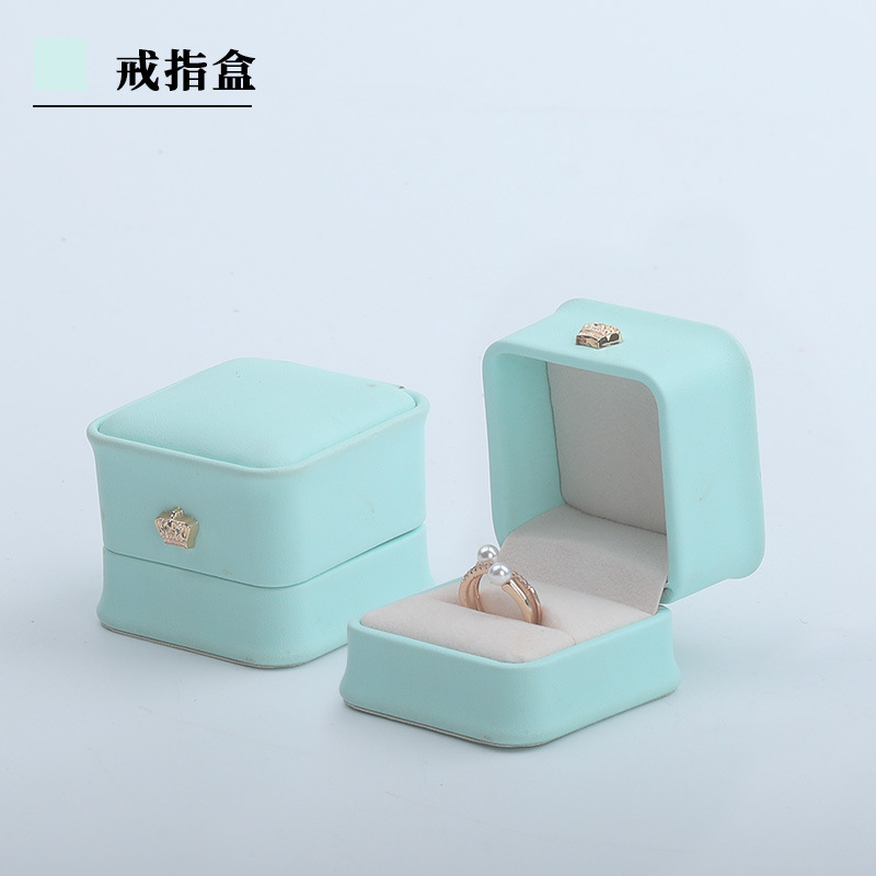Caja de embalaje de joyería de coronas redondeadas pu caja de embalaje de joyería caja de embalaje de pulseras joyería colgante caja de anillo de pulseras