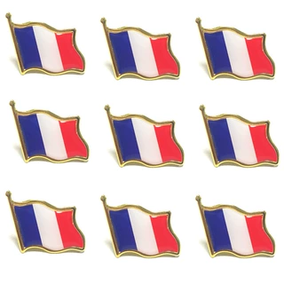 法国国旗胸针合金徽章世界各国旗帜针跨境金属别针蝴蝶France勋章