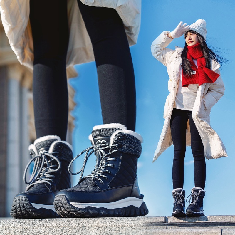 东北加厚雪地靴女款时尚短筒棉靴冬季新款户外防水防滑大码棉鞋女|undefined