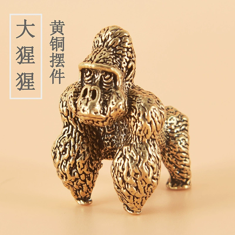 Классическая латунная медная горилла в китайском стиле медная украшение ручка чайного питомца