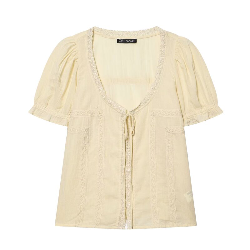 Taop&Za Women's Clothing 2026 Spring New Style Refreshing Casual Cool Embroidered Gauze Shirt 0881013 Taop&Za Women's Clothing 2026 Spring New Style Refreshing Casual Cool Embroidered Gauze Shirt 0881013
