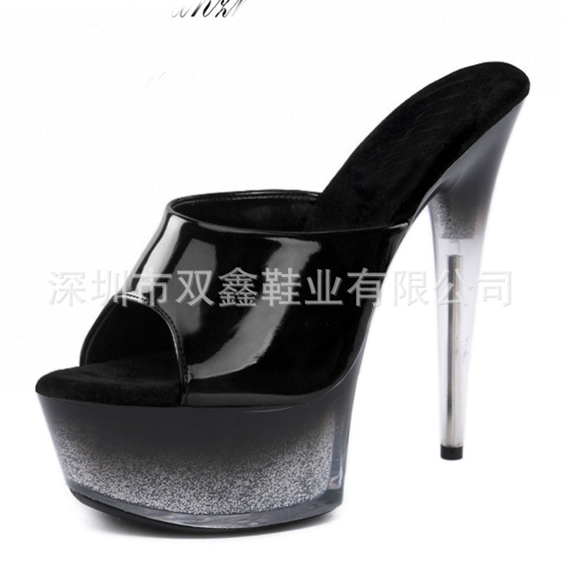 2021 goma trasera fantasía Zhe usted punta puntiaguda boca de pescado estilo coreano tamaño libre azul imitación de cuero sandalias de moda