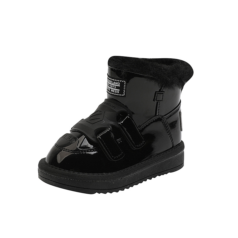 Children's snow boots New fashion girls' boots plus fleece thickened ankle boots waterproof boys' shoes cotton shoes_voghion.com