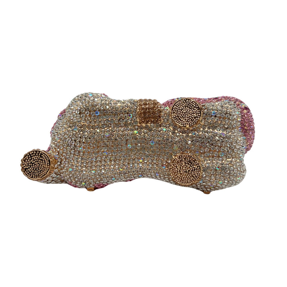 Túi clutch dạ tiệc đính đá hình ngựa phong cách Âu Mỹ — Màu hồng, Vàng cà phê, Cá tính đặt làm chi tiết 2