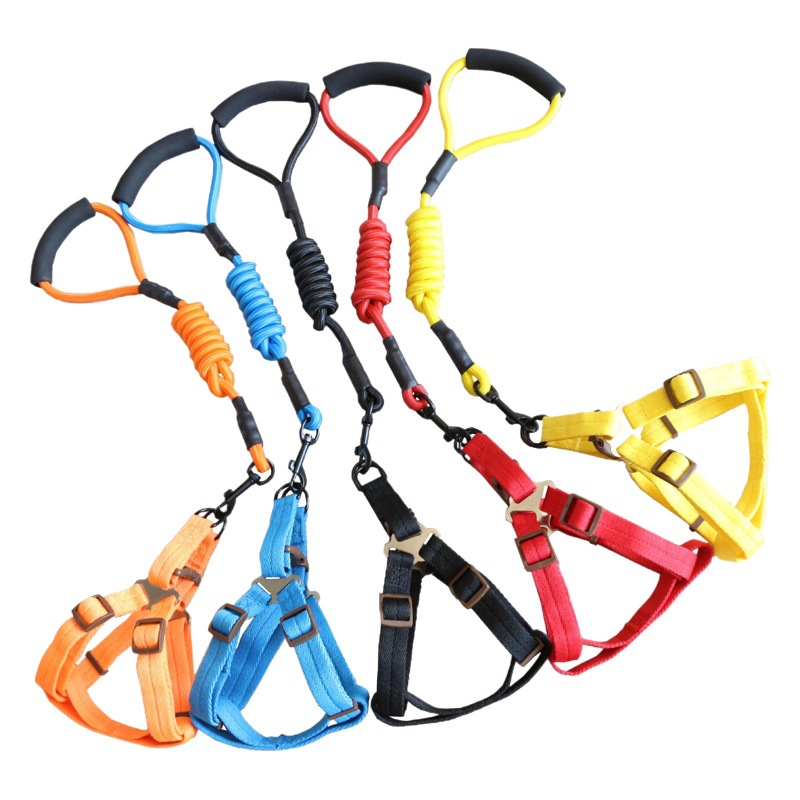Correa para perro pequeño, protección para las manos, mango de nailon, cuerda redonda, arnés, conjunto de collar, suministros para mascotas al por mayor