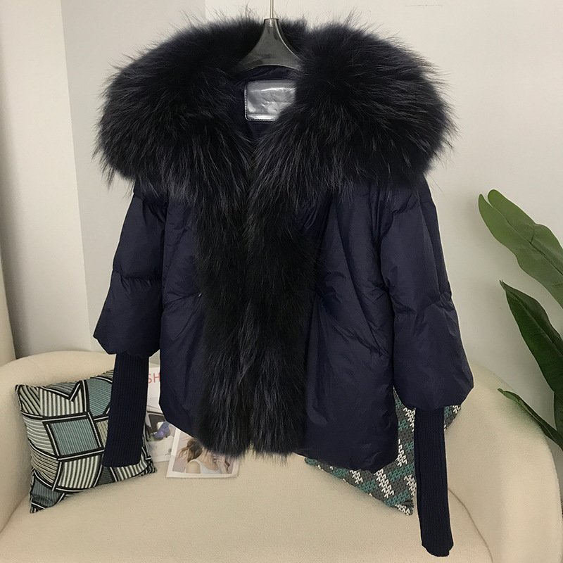 Women's Down Jacket With White Duck Down And Fur Short Coat_voghion.com
