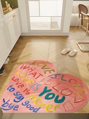 塗鴉愛心入戶門地墊 pvc皮革進門可擦免洗腳墊門墊可裁剪門口地毯