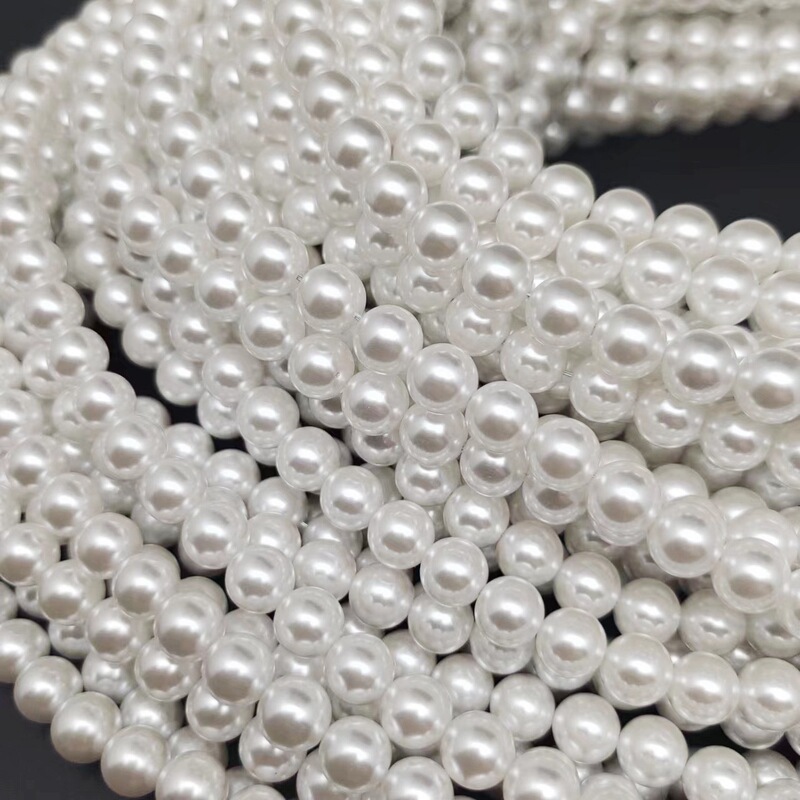 Factory supply 3mm-14mm glass imitation pearl fake pearl DIY jewelry accessories beige White Pearl