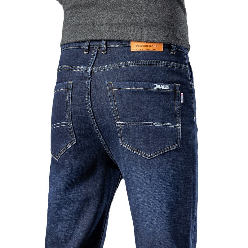 Herrenbekleidung Winterjeans Herren lockere gerade Herrenhose mittleren Alters Business Dad Lammsamt dicke Herrenhose_voghion.com