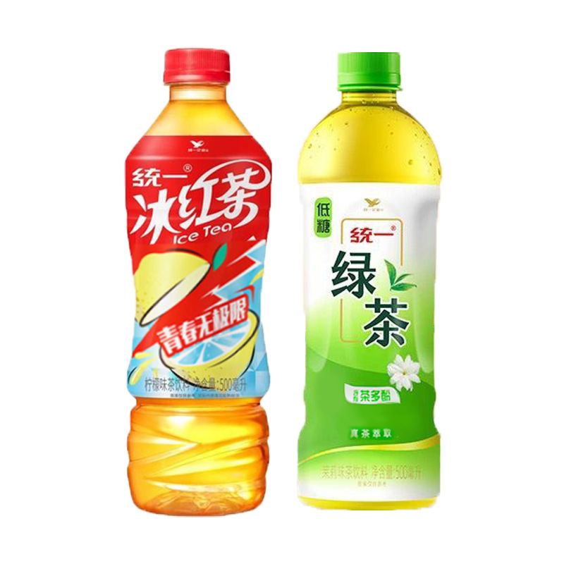 统一绿茶冰红茶组合装500ml组合装茉莉绿茶饮料真茶萃取|undefined