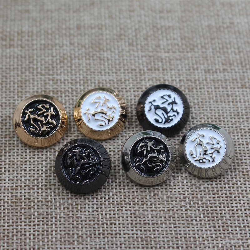 新款毛呢大衣扣子青龙图案有脚纽扣时尚个性外套小香风高脚手缝扣