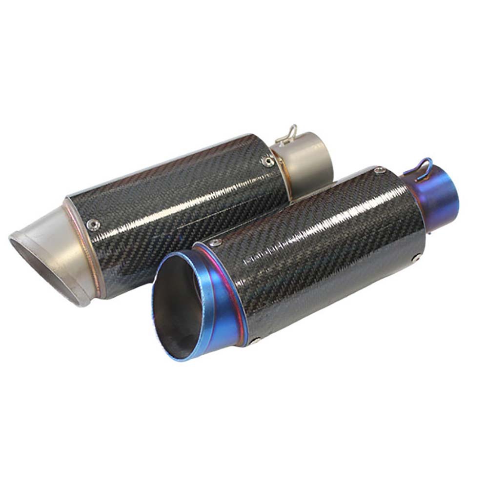 Motorcycle modified semi-blue oblique exhaust pipe straight carbon fiber exhaust pipe ZX4RR/RC390/Z800