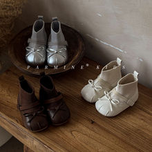 女童洋气公主袜靴加绒冬季新款女小童软底棉靴女孩小皮靴一件代发