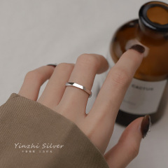 純銀戒指素圈女小眾設計2022年新款潮食指戒高級感冷淡風輕奢個性