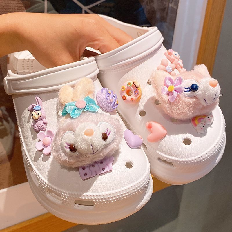 ピンク猫シリーズ下駄靴花立体漫画キャラクター取り外し可能な靴の上部装飾下駄靴花靴バックル|undefined