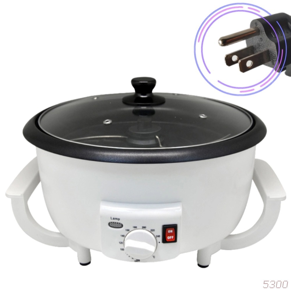 750g pequeña máquina doméstica de granos de café secador eléctrico de granos de café recubrimiento de teflón pan antiadherente tostador de granos de café