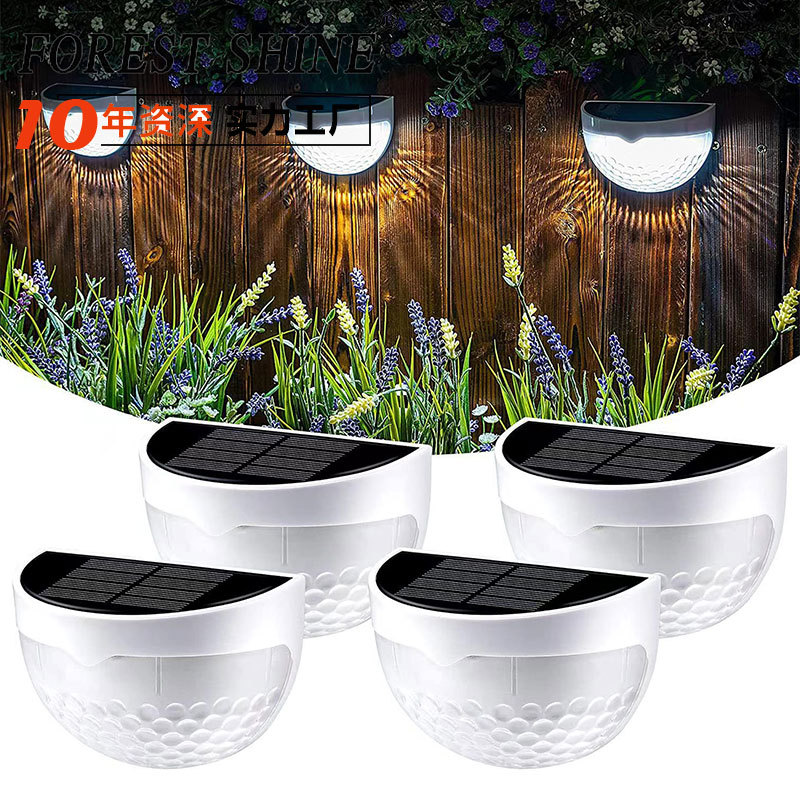 Semicírculo solar 6led cerca luz al aire libre luz sombra noche luz blanco y negro pared luz parche agua gota escalera Luz