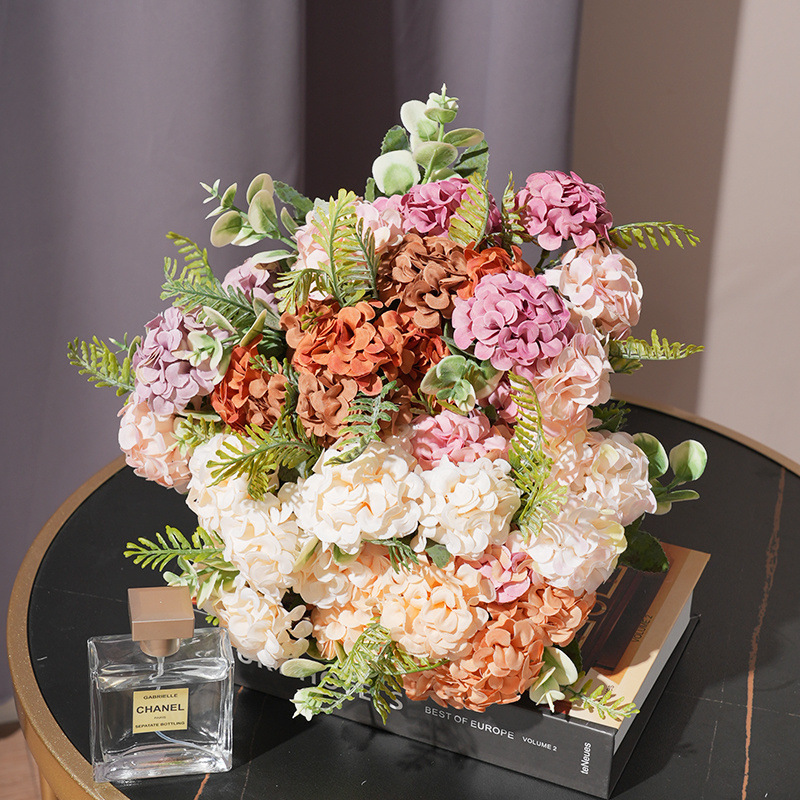 Insシミュレーション花刺繍竜鳳花束小高級結婚祝い寝室リビングテーブル部屋装飾絹花|undefined