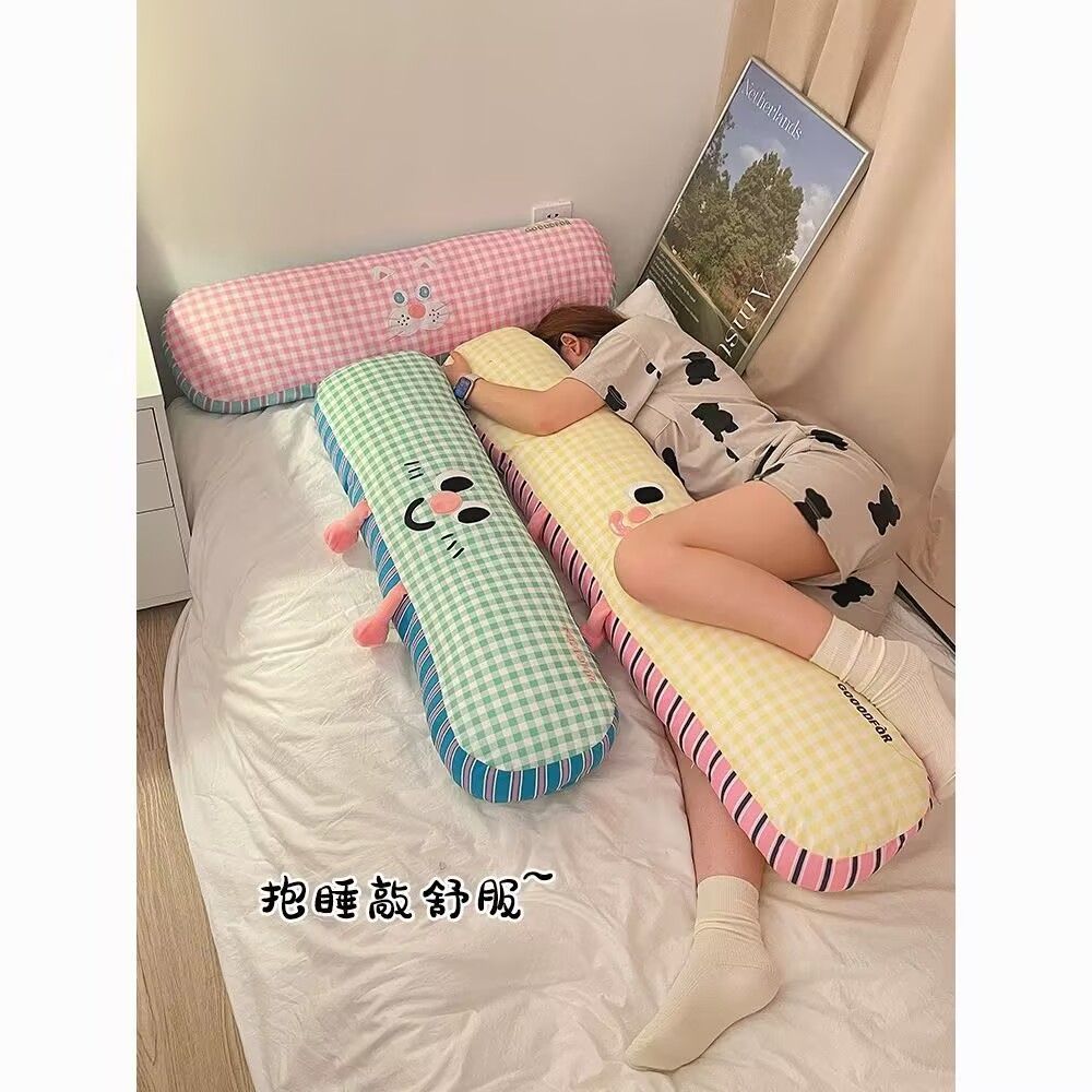 almohada de dibujos animados de peluche para dormir niñas almohada de cama cabezal de cama pierna de clip rectangular dormitorio dormitorio lateral dormir abrazo ventilado