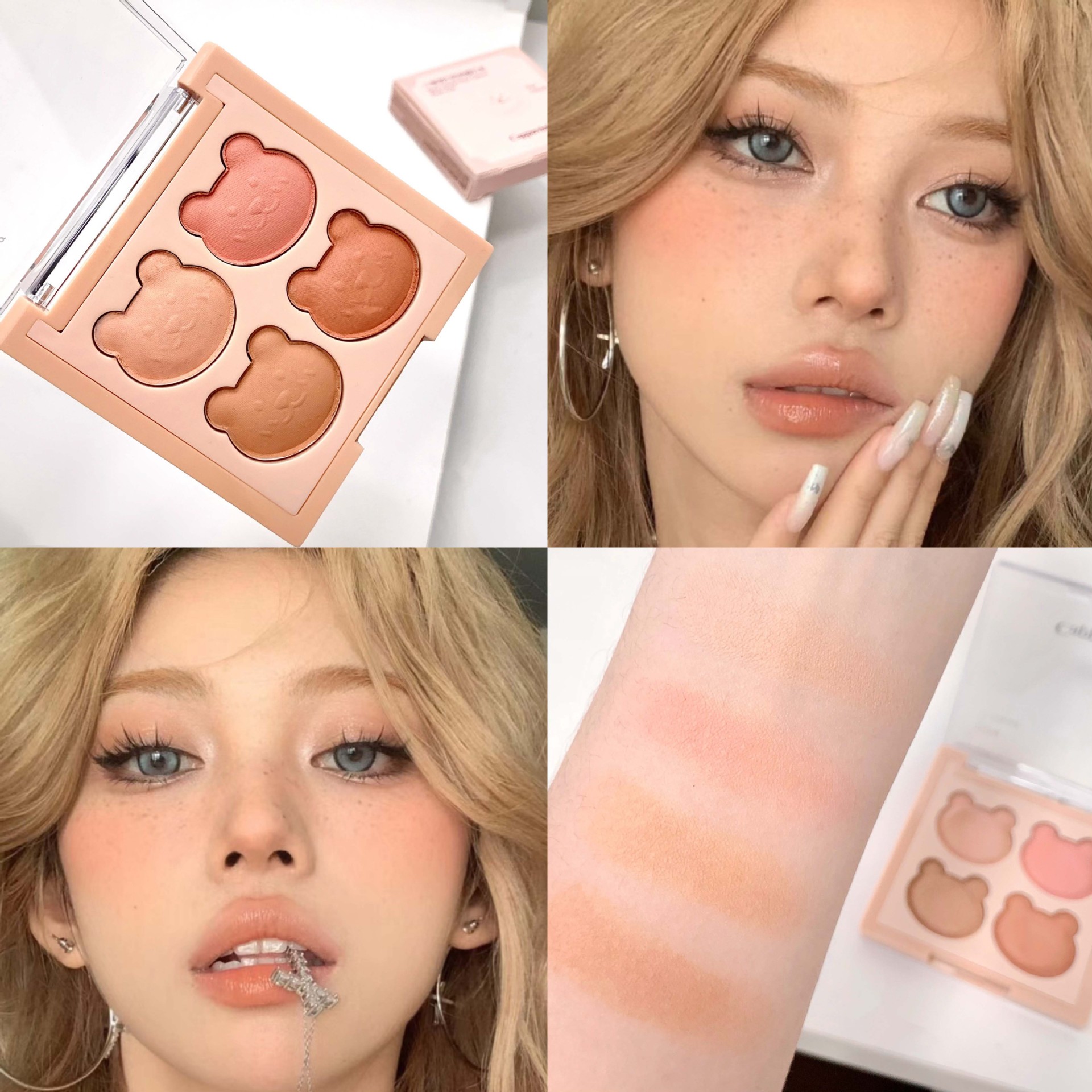 Cappuvini pequeña fantasía de cuatro colores blush barro baja saturación fresco coreano vigor natural hinchazón color carmine