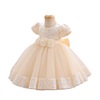 Nail sequins, dress, girl's skirt, small princess costume, 2023 collection, with short sleeve, tutu skirt, wholesale