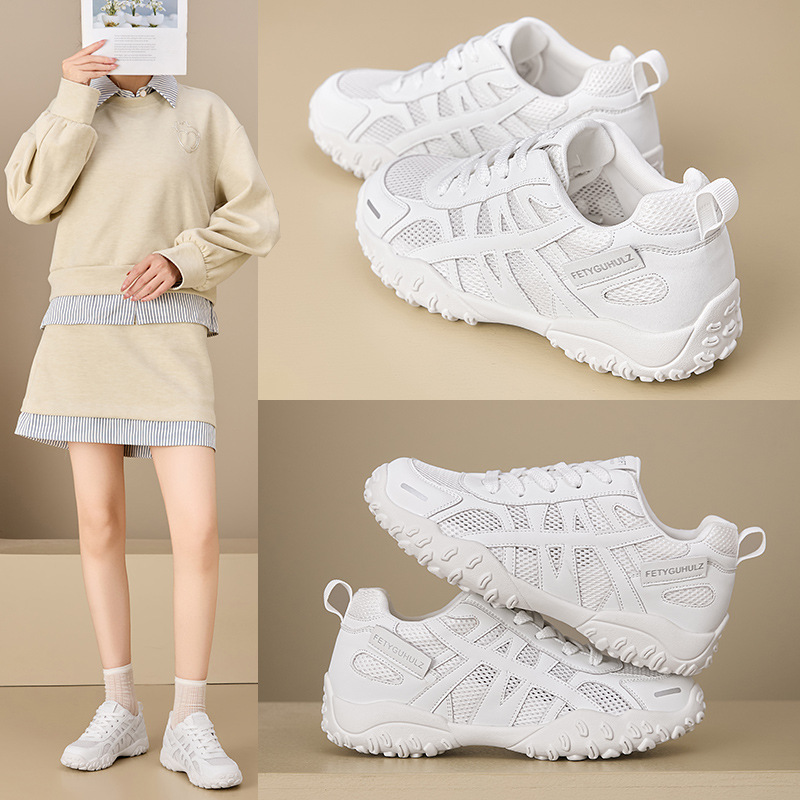 Thick-Soled German Training Shoes for Women with Hidden Height Increase, 2025 New Model, Thick-Soled Sneakers for Women, Breathable Mesh, Casual Versatile Shoes