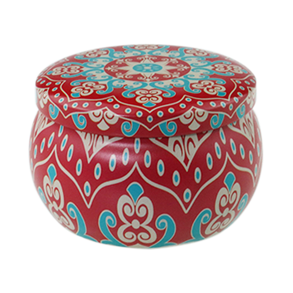 Venta al por mayor de fábrica: Tarro de hojalata de estilo étnico de 4.4 oz con forma de barriga grande para sirope de pera, dulces, té, velas aromáticas y almacenamiento de alimentos. image 23