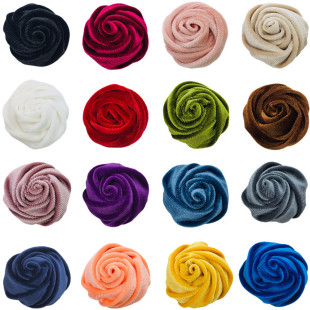 In-Stock 5cm Korean Velvet Rose Bud Gold Velvet Clothing Accessories Rose Necklace Flower DIY Accessories Wholesale