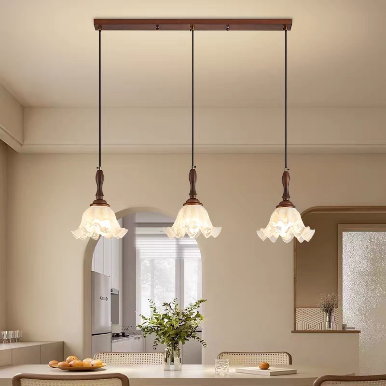 Lámpara de sala de estar idílica americana, estilo medieval, retro, lámpara principal, estilo francés, orquídea creativa, lámpara de dormitorio, comedor