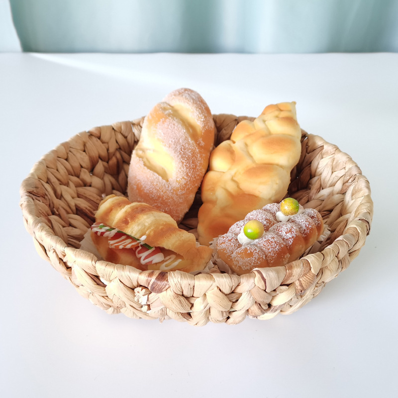 Cesta de almacenamiento de hierba de agua nórdica cesta de almacenamiento de paja redonda organizando cesta de almacenamiento cesta de pan de frutas transfronteriza en stock image 6