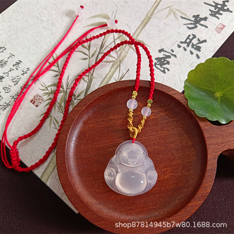 고빙백옥수 부처님 양면공(30*30mm) 1호 붉은줄 포함