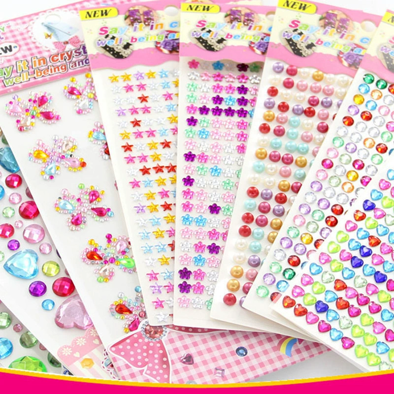 Детская DIY ручной работы алмазная живопись горный хрусталь круглый бриллиант Квадратный бриллиант акриловый кристалл бриллиант наклейка автомобильный телефон наклейка