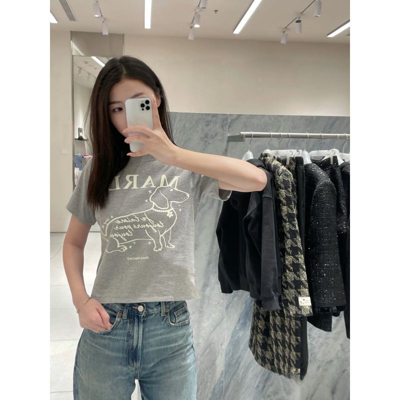 【カウンター品質】韓国マルディトレンドブランド半袖Tシャツリトルデイジードーマンプリントラウンドネックピュアコットンクロスボーダー|undefined