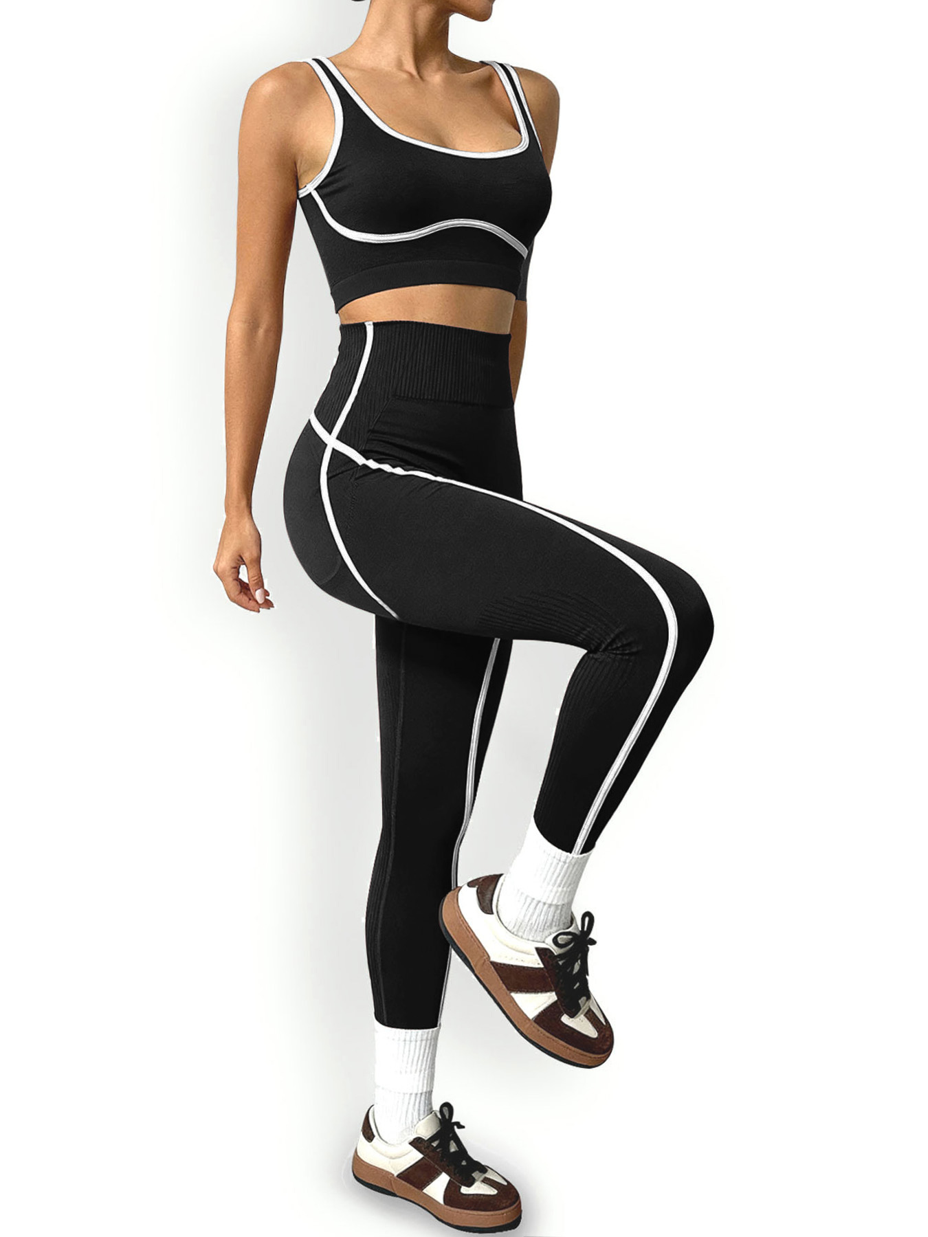 Dames sportset yoga legging push-up sneldrogend fitnesspak_voghion.com