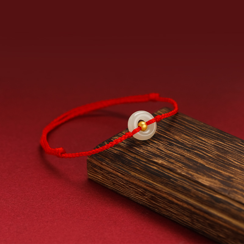 Qırmızı İpli Hotan Yəşəm Amulet Bilərzik Qadın Üçün