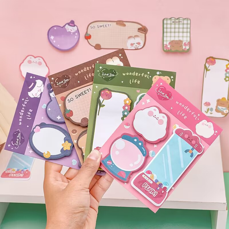 Creative cartoon sticker set, Instagram girl heart message alien N-stick student cute handnote sticker paper