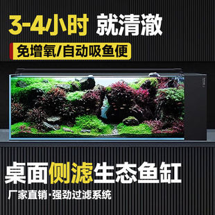 Filter Ultra-White Glass Fish Tank Small Ecological Living Room Stream All-In-One Side Filter Tank 2025 Oxygen Production New Landscaping