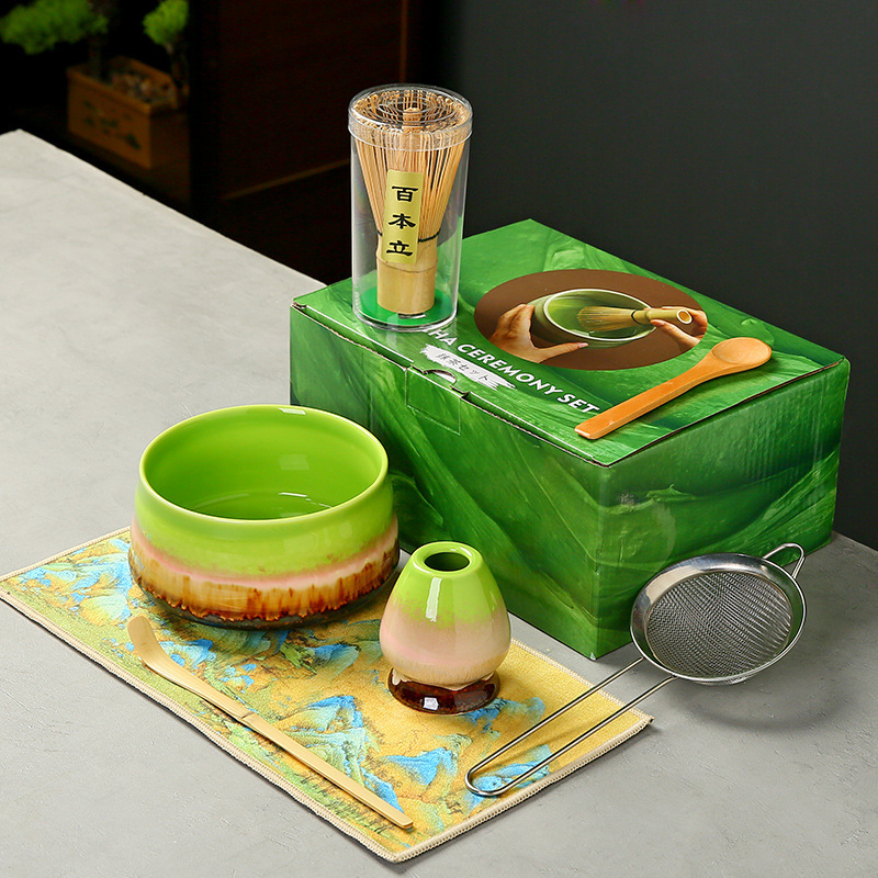 抹茶茶碗日本式抹茶宋代点茶道具陶磁器茶碗カップミキサー抹茶ブラシ茶コップセット|undefined