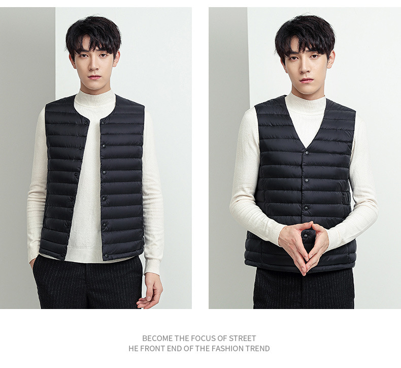 2023 new down jacket vest, round neck or V-neck, down jacket, vest, outer vest, 90 down_voghion.com