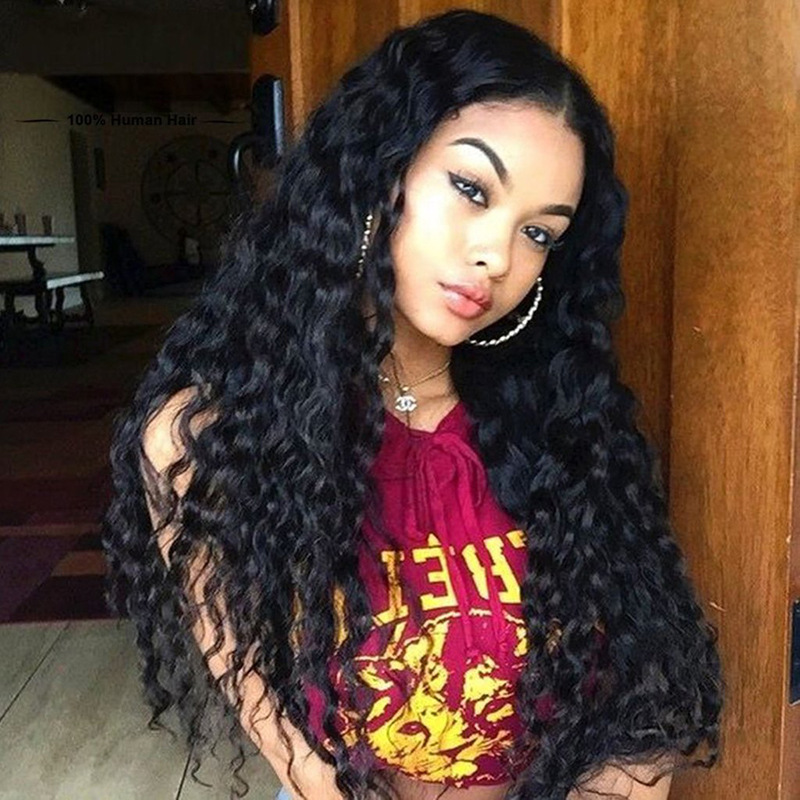 Parrucca sintetica lunga e riccia da donna, con copertura completa della testa, stile africano, riga centrale, piccoli riccioli, extension per capelli, taglia media_voghion.com