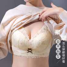 性感蕾丝养护内衣女小胸聚拢上托收副乳无钢圈调整型舒适薄款文胸