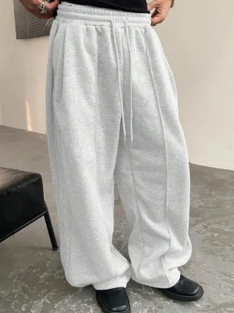 Transfronterizos pantalones de seguridad de hombre Amazon cintura cuerda suelta recta simple europea y americana pantalones deportivos de piernas casuales