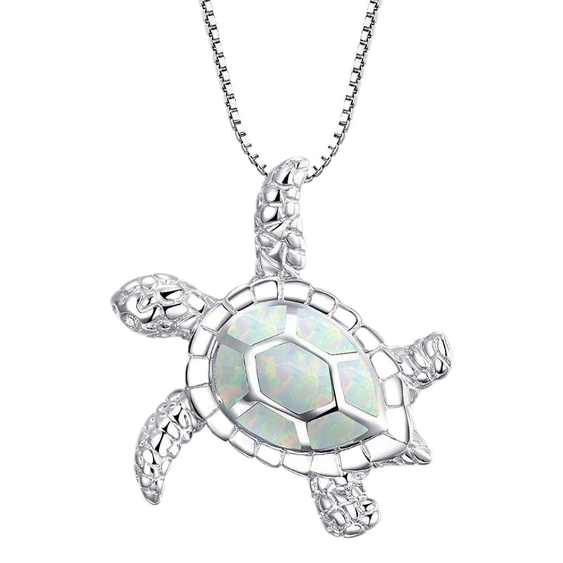 Европейский и американский Новый кулон с имитацией черепахи Aobao, ожерелье, милый Изысканный Синий кулон с имитацией опала, трансграничная горячая распродажа