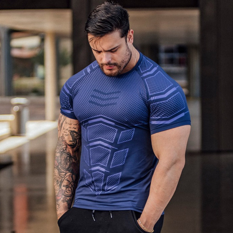 2022 New Quick Dry Compression Men's Shirt Running Sports Slim Fit Short T-Shirt Male Gym Bodybuilding Workout 2022 New Quick Dry Compression Men's Shirt Running Sports Slim Fit Short T-Shirt Male Gym Bodybuilding Workout