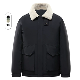 秋冬季新款国标90白鸭绒羽绒服男翻领短款潮牌大口袋保暖男士外套