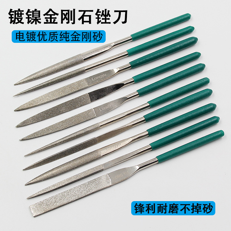 electroplate Diamond File high quality Gold wear-resisting triangle Semicircle Needle files