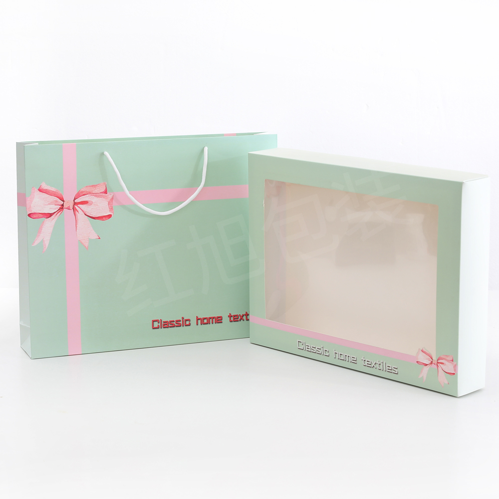 Toallas de baño de tres piezas caja de embalaje vacía caja de regalo de boda caja de regalo portátil de ventana abierta